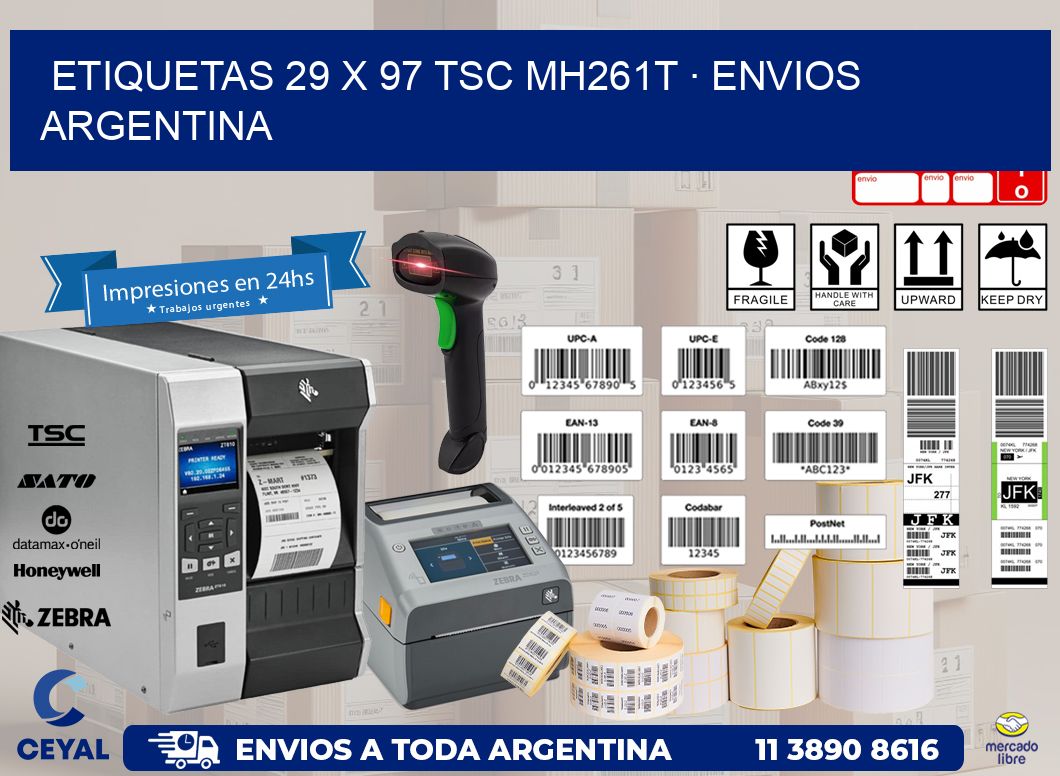 ETIQUETAS 29 x 97 TSC MH261T · ENVIOS ARGENTINA
