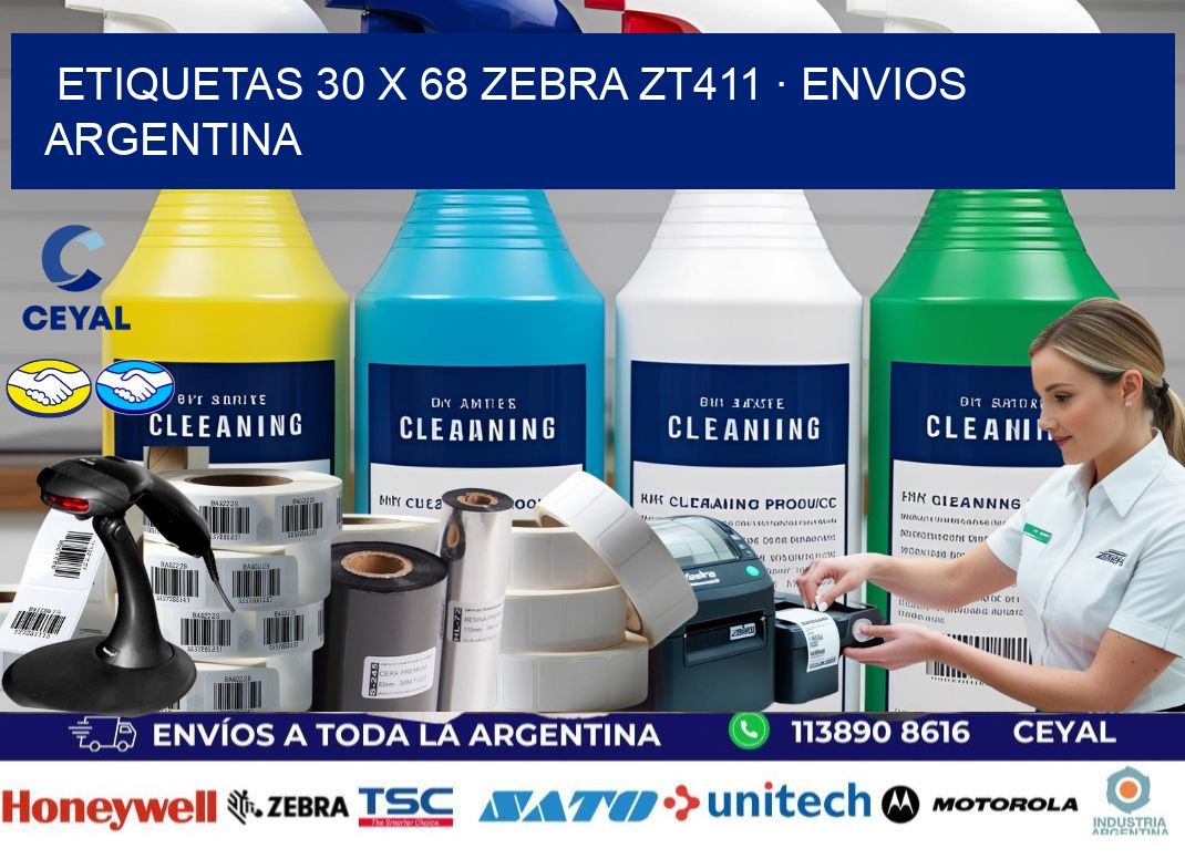 ETIQUETAS 30 x 68 ZEBRA ZT411 · ENVIOS ARGENTINA