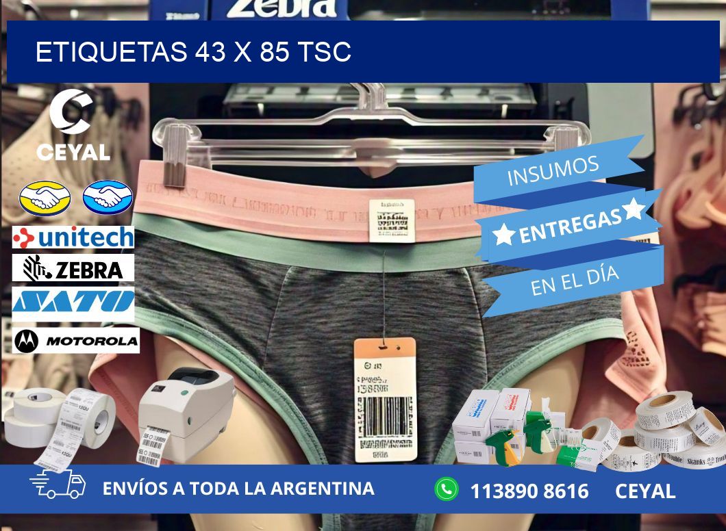 ETIQUETAS 43 x 85 TSC