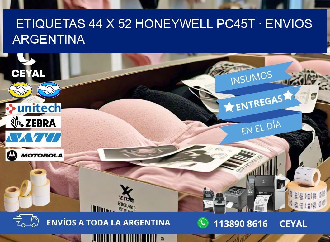 ETIQUETAS 44 x 52 HONEYWELL PC45T · ENVIOS ARGENTINA