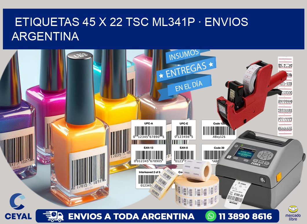 ETIQUETAS 45 x 22 TSC ML341P · ENVIOS ARGENTINA