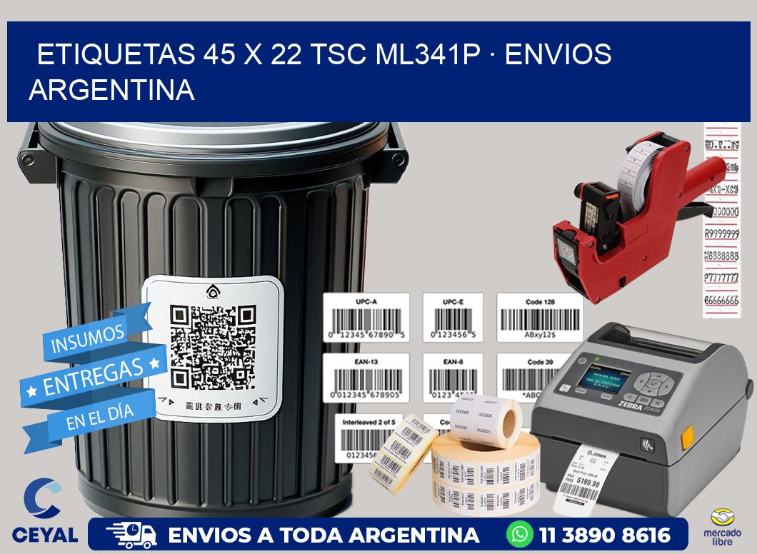 ETIQUETAS 45 x 22 TSC ML341P · ENVIOS ARGENTINA