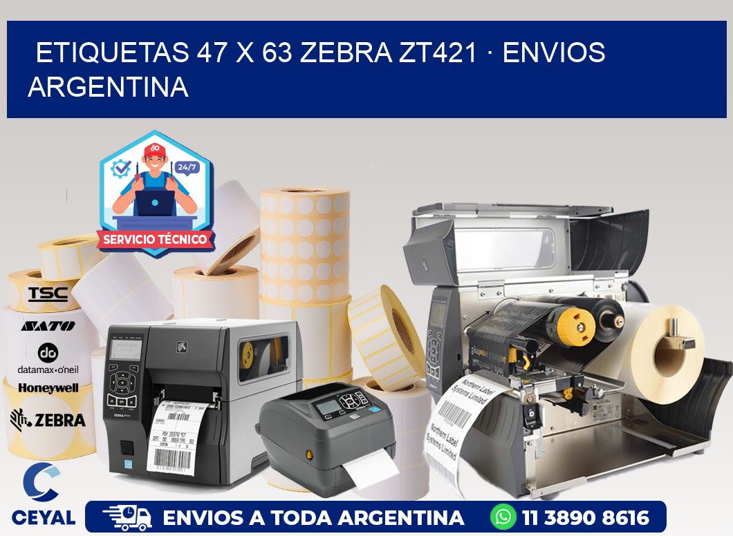 ETIQUETAS 47 x 63 ZEBRA ZT421 · ENVIOS ARGENTINA