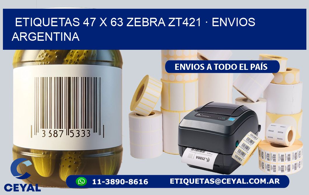 ETIQUETAS 47 x 63 ZEBRA ZT421 · ENVIOS ARGENTINA