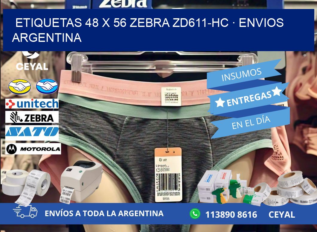 ETIQUETAS 48 x 56 ZEBRA ZD611-HC · ENVIOS ARGENTINA