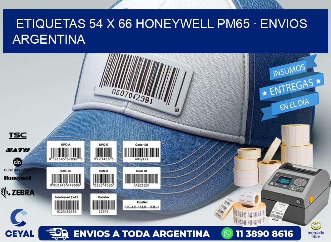 ETIQUETAS 54 x 66 HONEYWELL PM65 · ENVIOS ARGENTINA
