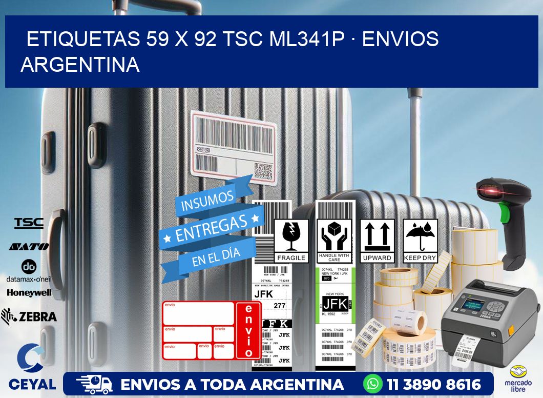 ETIQUETAS 59 x 92 TSC ML341P · ENVIOS ARGENTINA