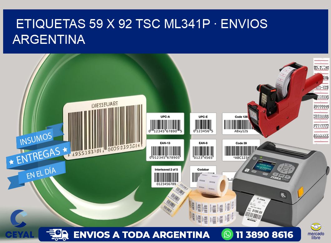 ETIQUETAS 59 x 92 TSC ML341P · ENVIOS ARGENTINA