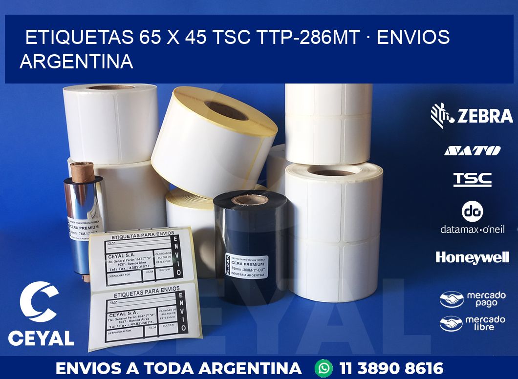 ETIQUETAS 65 x 45 TSC TTP-286MT · ENVIOS ARGENTINA