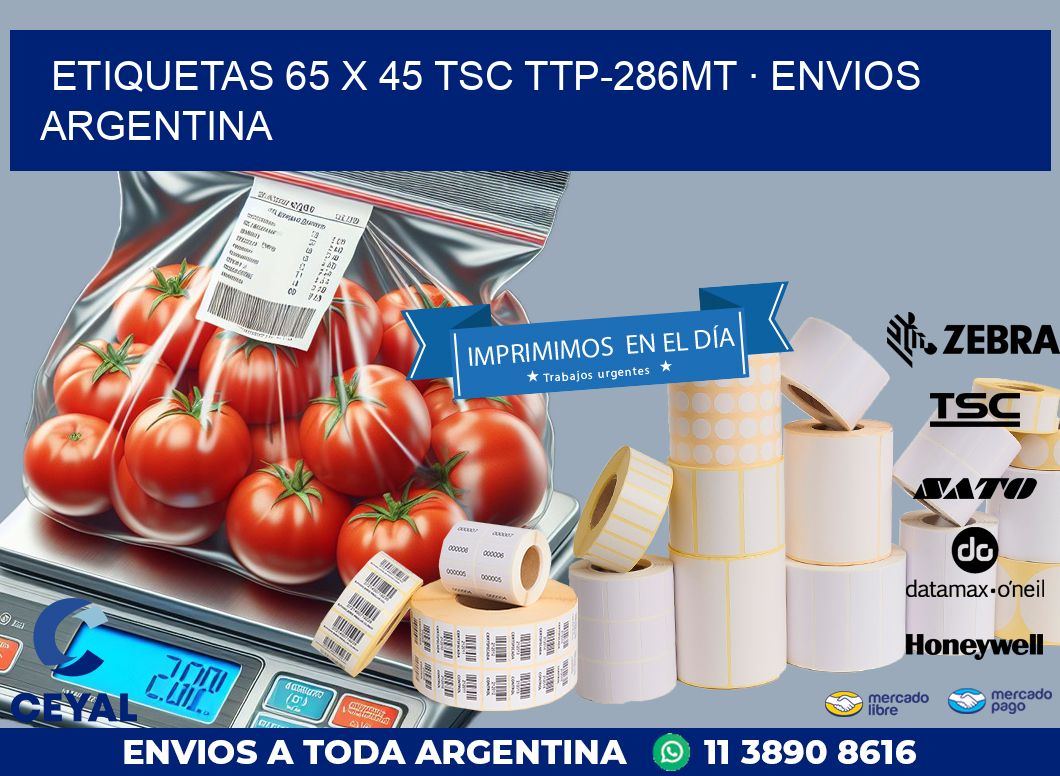 ETIQUETAS 65 x 45 TSC TTP-286MT · ENVIOS ARGENTINA
