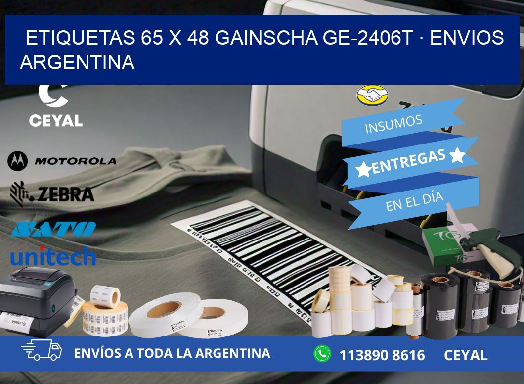 ETIQUETAS 65 x 48 GAINSCHA GE-2406T · ENVIOS ARGENTINA