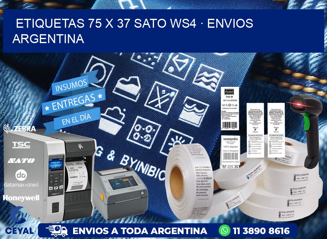 ETIQUETAS 75 x 37 SATO WS4 · ENVIOS ARGENTINA