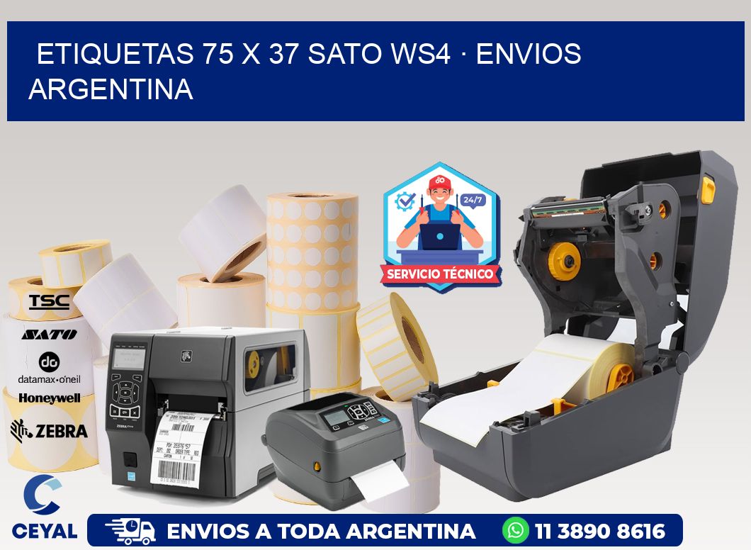 ETIQUETAS 75 x 37 SATO WS4 · ENVIOS ARGENTINA