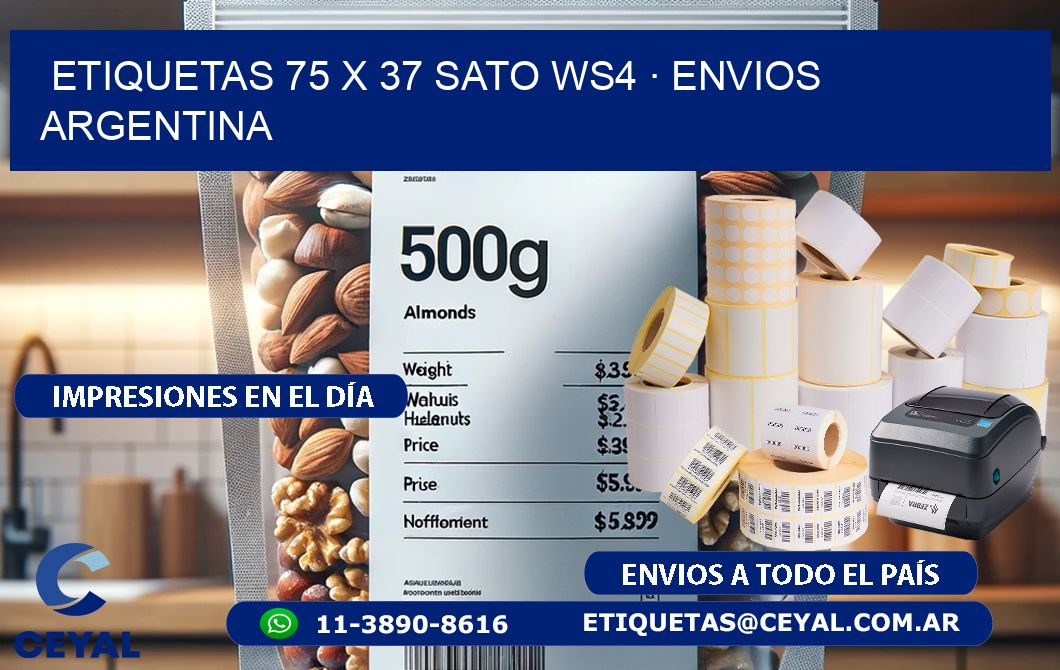 ETIQUETAS 75 x 37 SATO WS4 · ENVIOS ARGENTINA