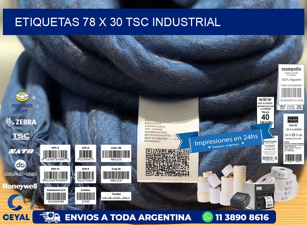 ETIQUETAS 78 x 30 TSC INDUSTRIAL