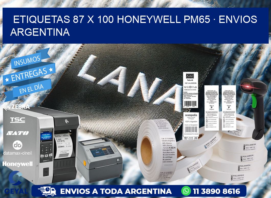 ETIQUETAS 87 x 100 HONEYWELL PM65 · ENVIOS ARGENTINA