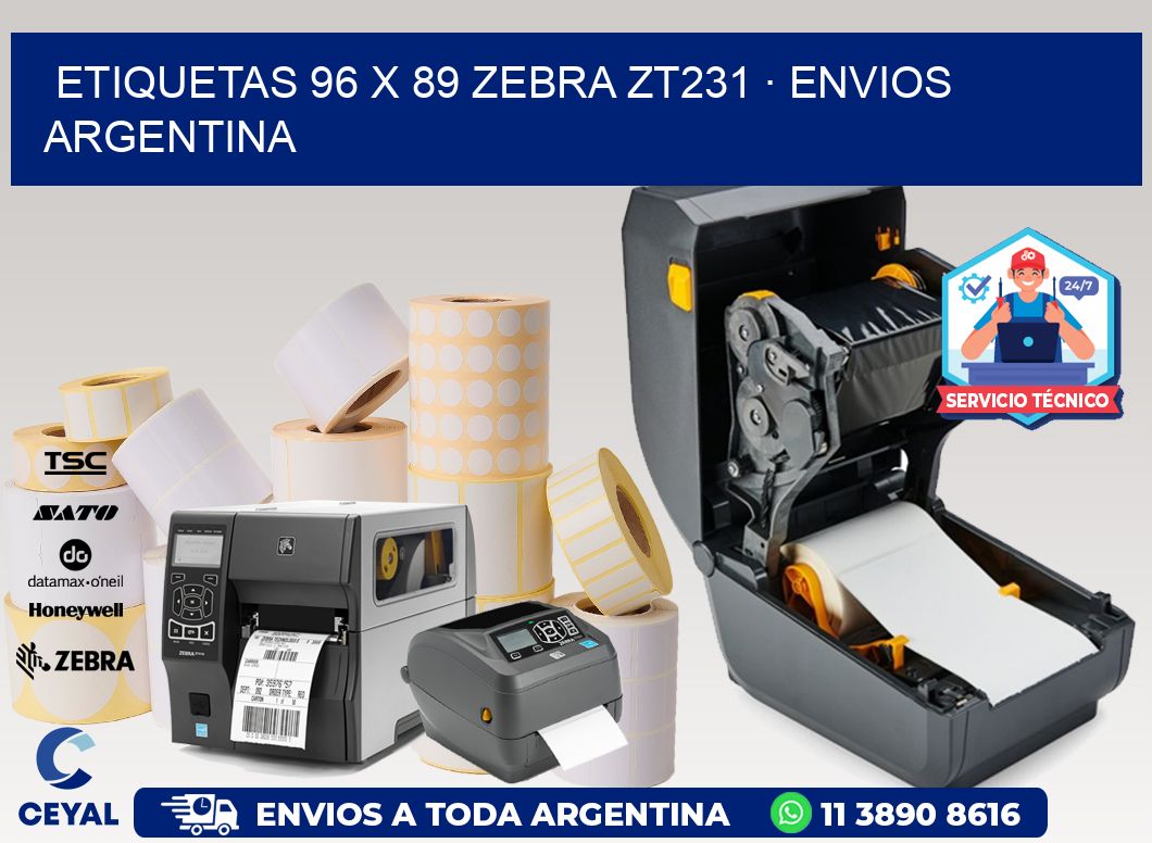 ETIQUETAS 96 x 89 ZEBRA ZT231 · ENVIOS ARGENTINA