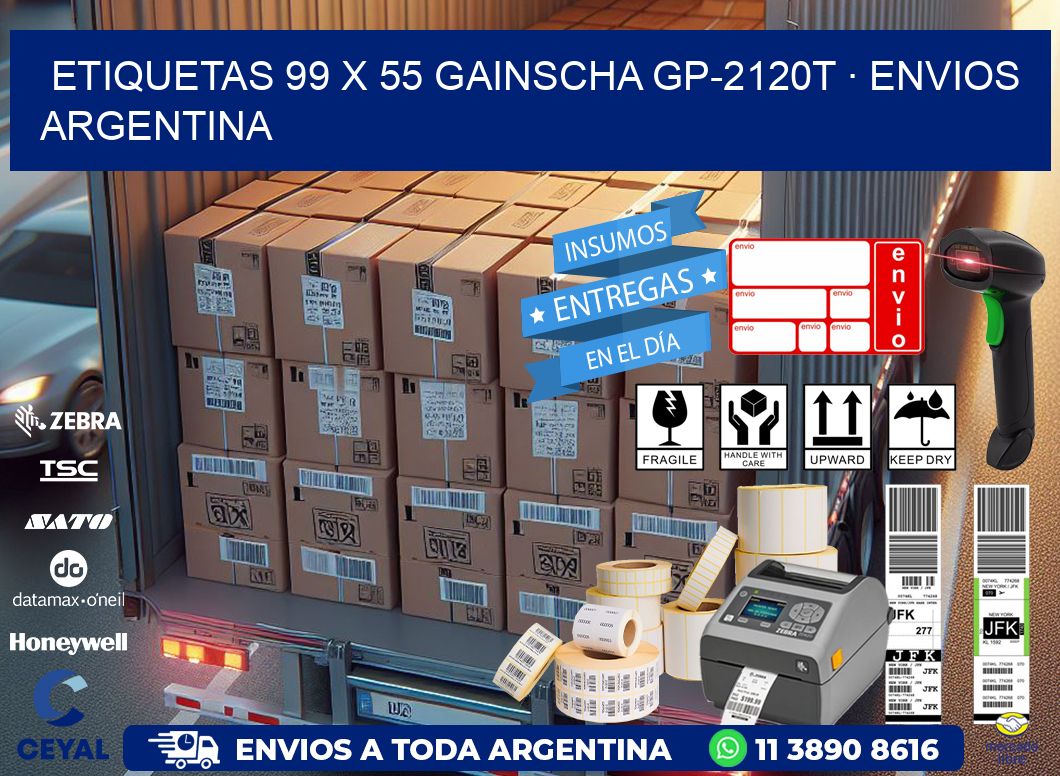ETIQUETAS 99 x 55 GAINSCHA GP-2120T · ENVIOS ARGENTINA