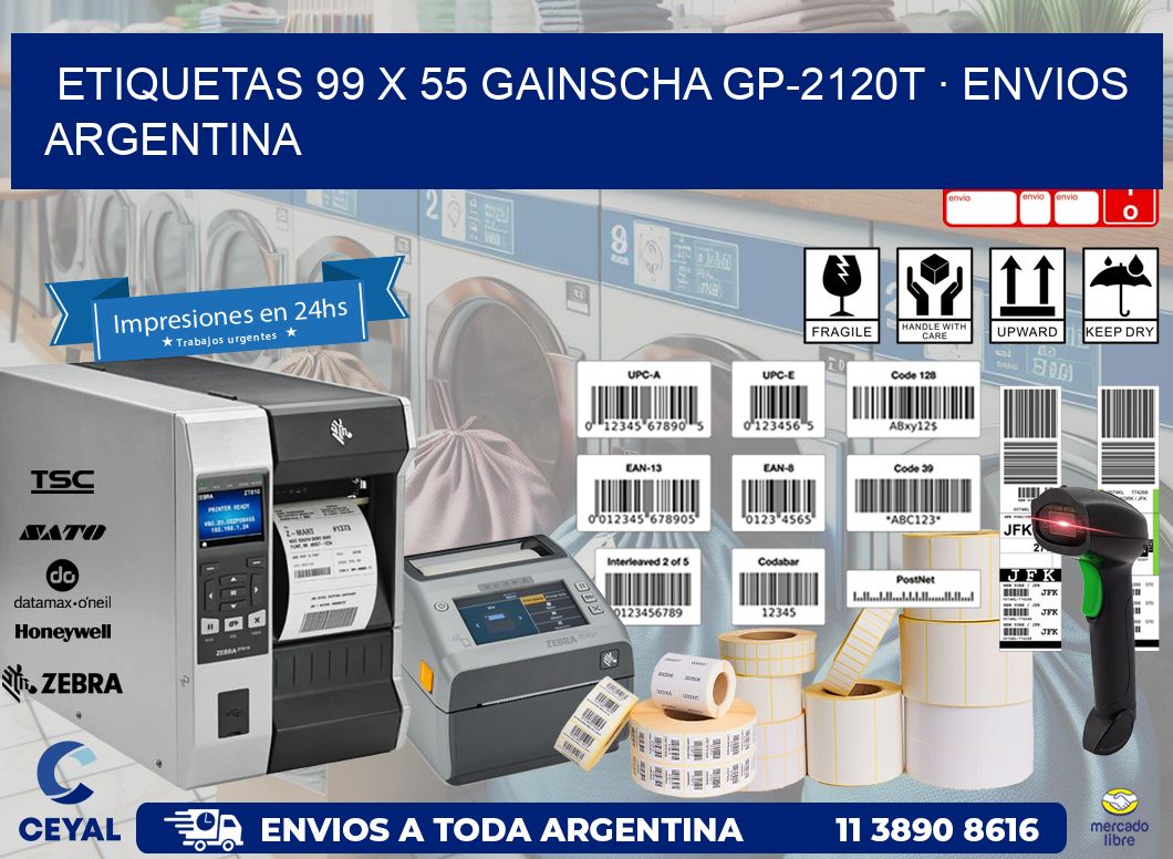 ETIQUETAS 99 x 55 GAINSCHA GP-2120T · ENVIOS ARGENTINA