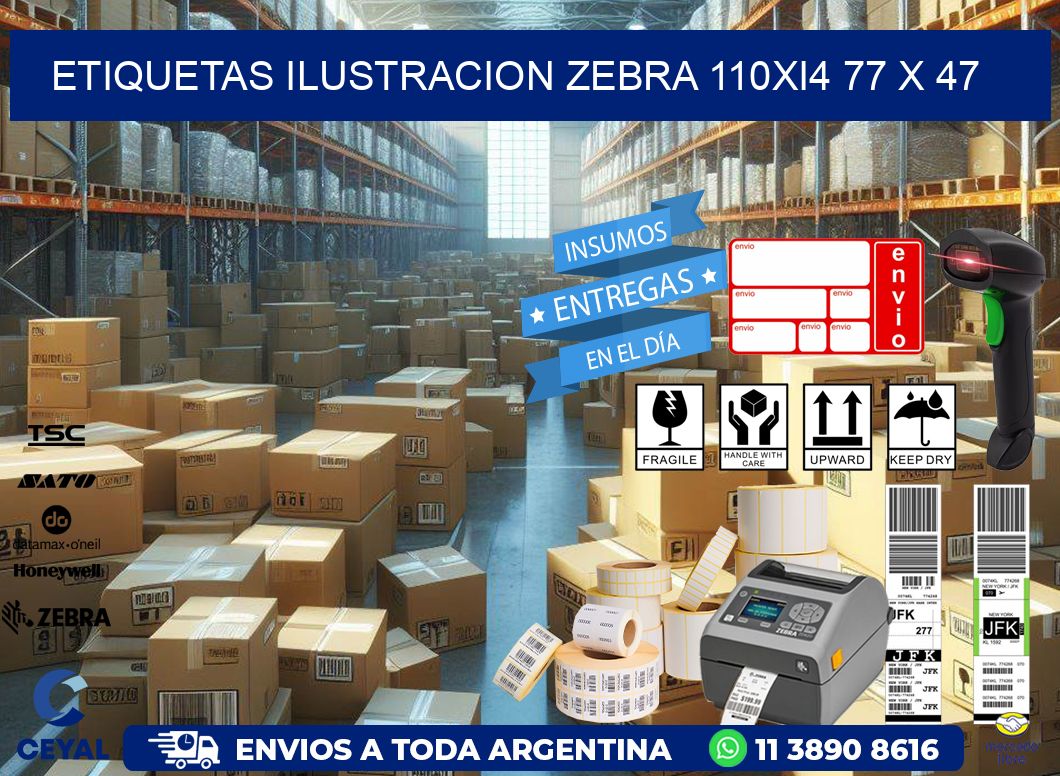 ETIQUETAS ILUSTRACION ZEBRA 110Xi4 77 x 47