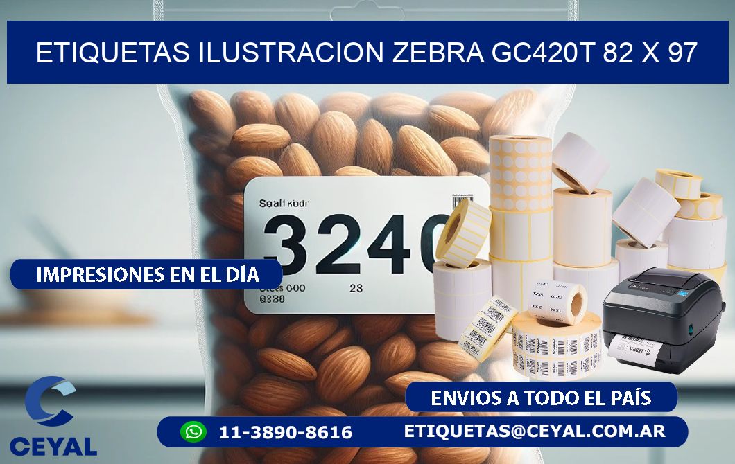 ETIQUETAS ILUSTRACION ZEBRA GC420T 82 x 97