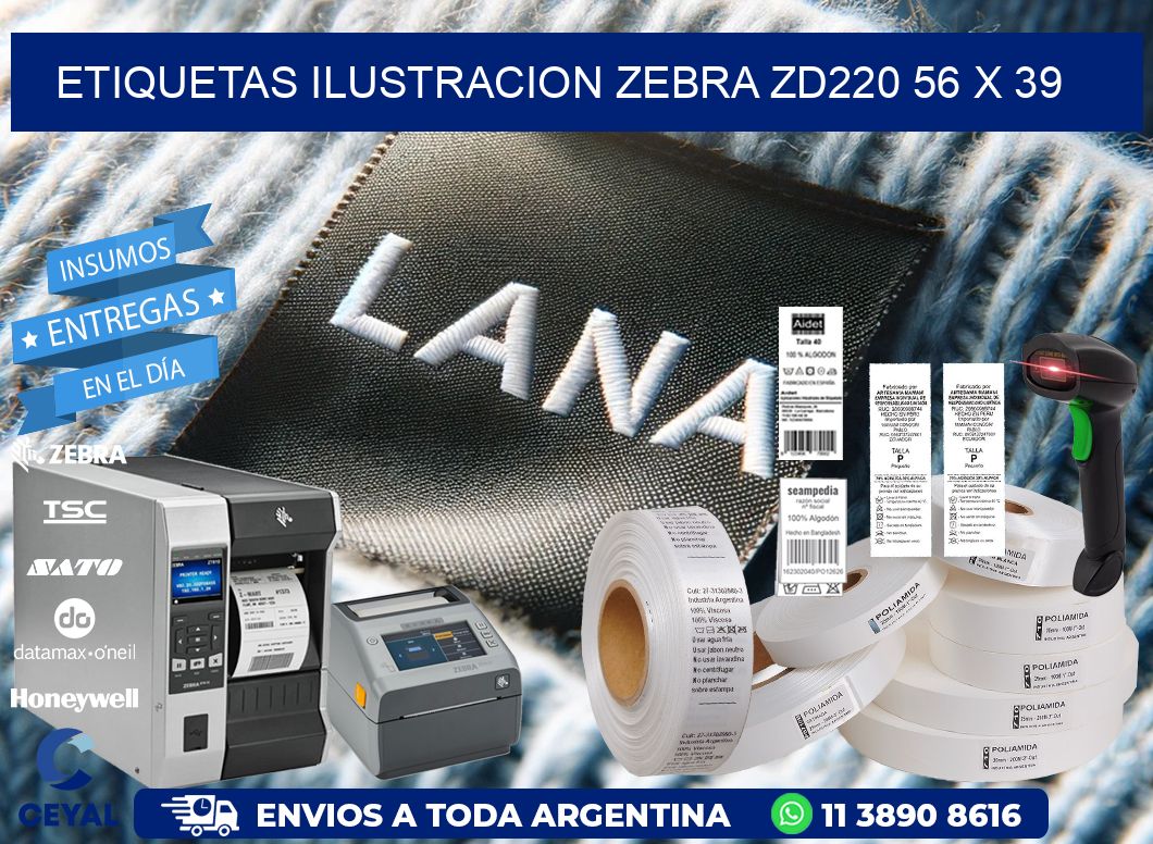 ETIQUETAS ILUSTRACION ZEBRA ZD220 56 x 39