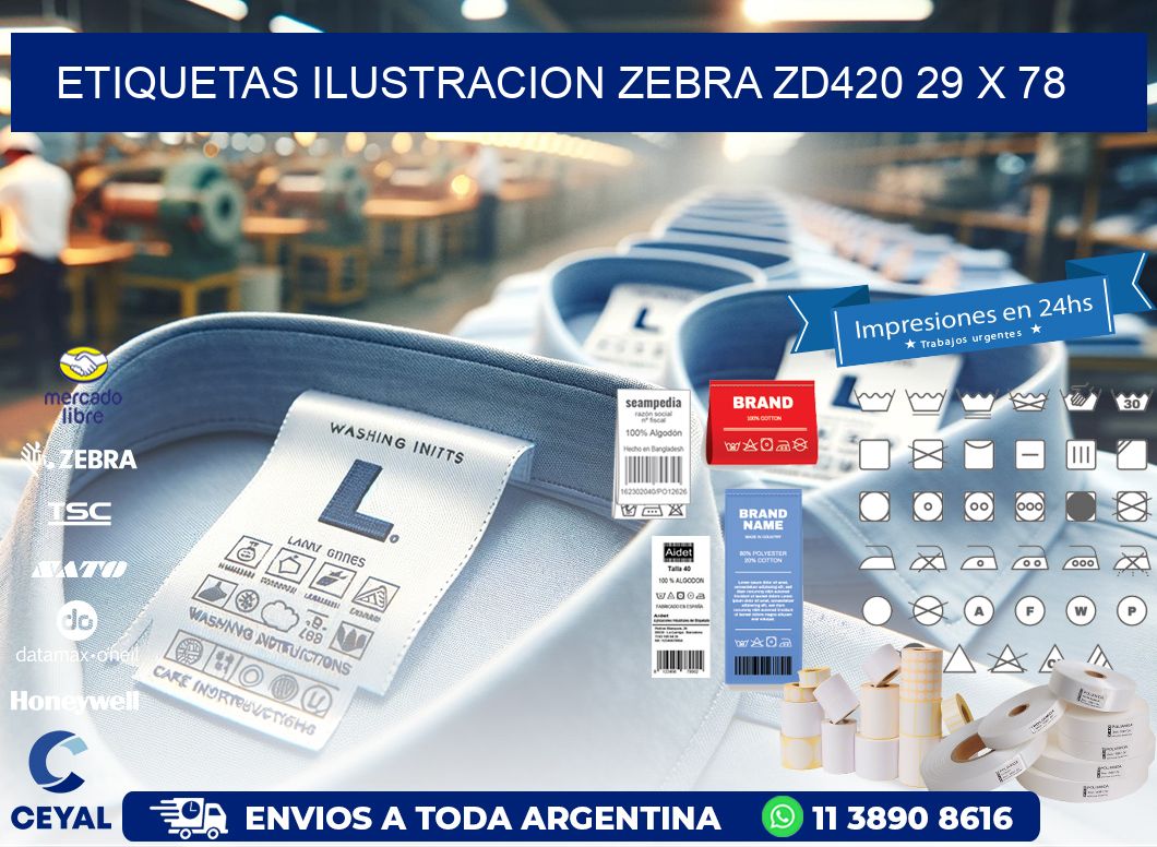 ETIQUETAS ILUSTRACION ZEBRA ZD420 29 x 78
