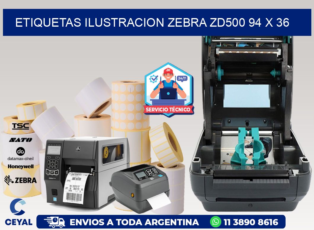 ETIQUETAS ILUSTRACION ZEBRA ZD500 94 x 36