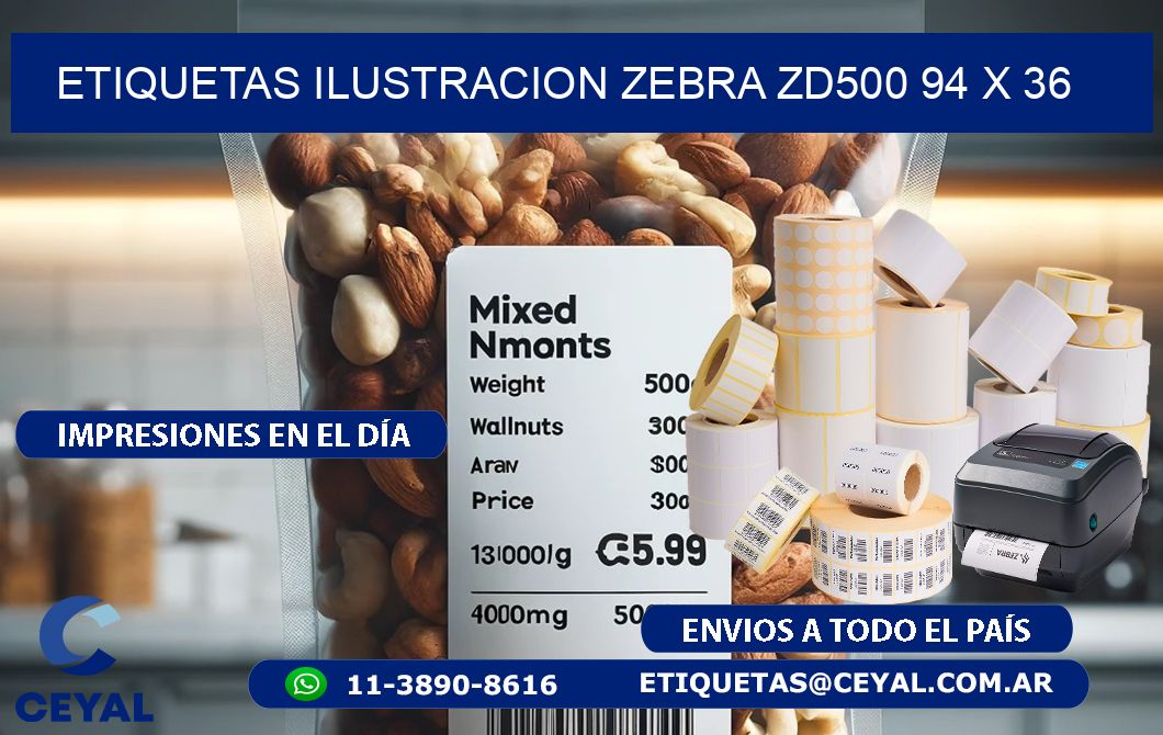ETIQUETAS ILUSTRACION ZEBRA ZD500 94 x 36