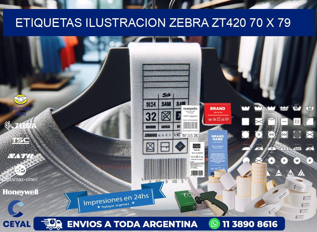 ETIQUETAS ILUSTRACION ZEBRA ZT420 70 x 79