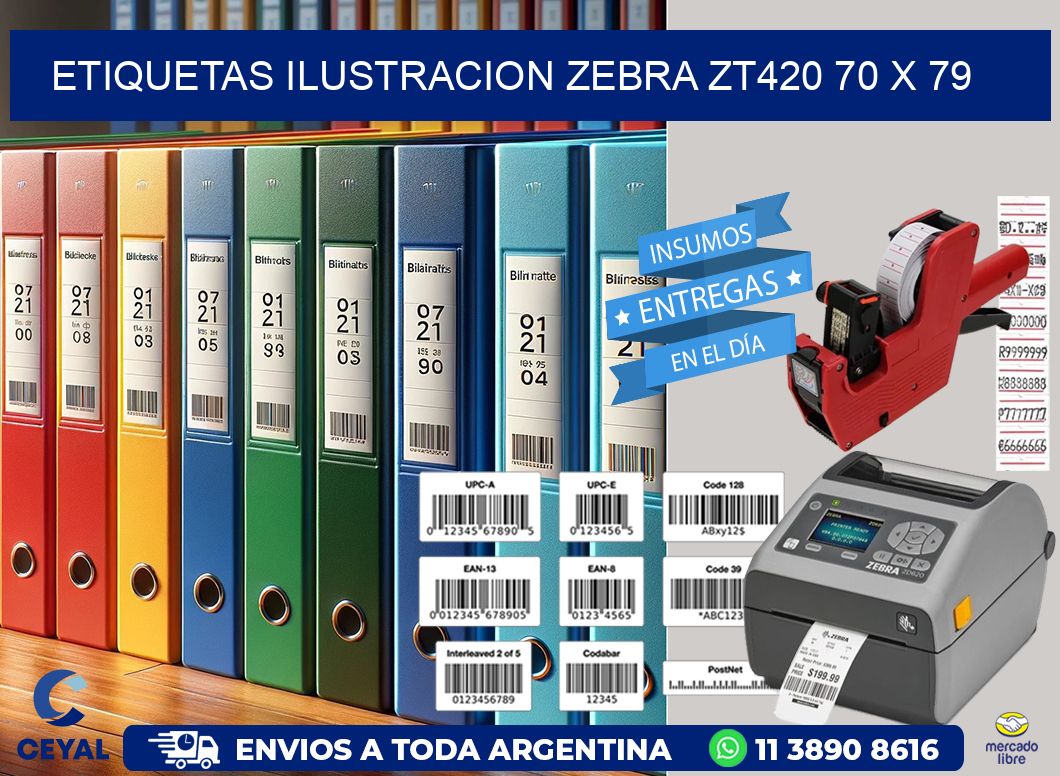 ETIQUETAS ILUSTRACION ZEBRA ZT420 70 x 79