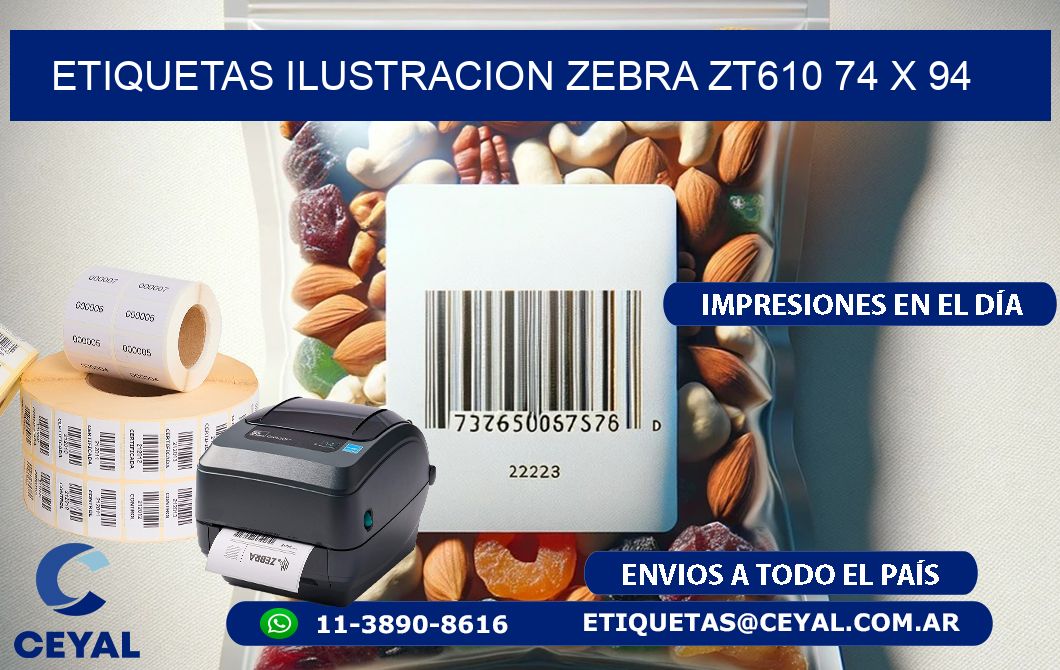 ETIQUETAS ILUSTRACION ZEBRA ZT610 74 x 94