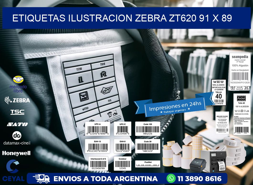 ETIQUETAS ILUSTRACION ZEBRA ZT620 91 x 89