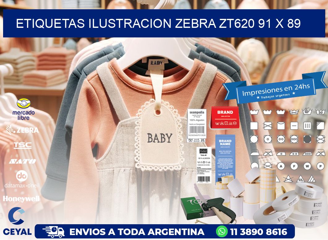 ETIQUETAS ILUSTRACION ZEBRA ZT620 91 x 89