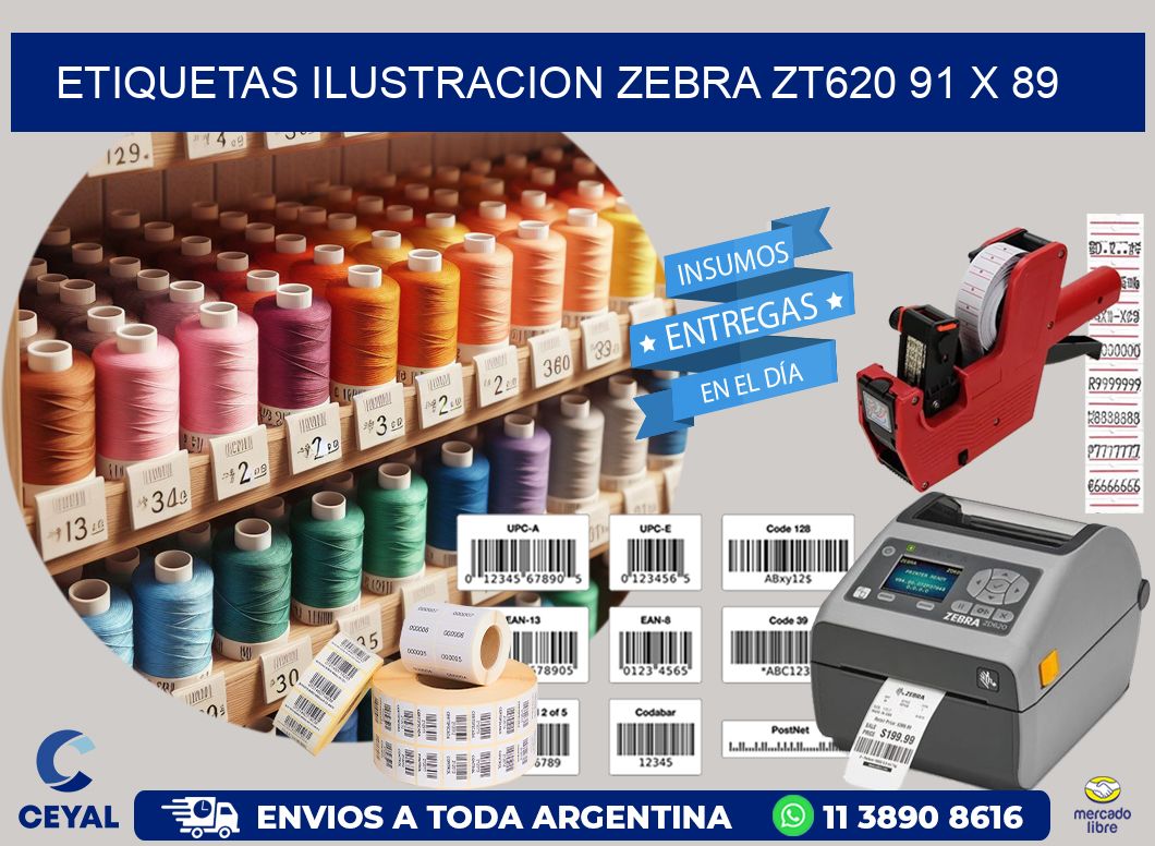 ETIQUETAS ILUSTRACION ZEBRA ZT620 91 x 89