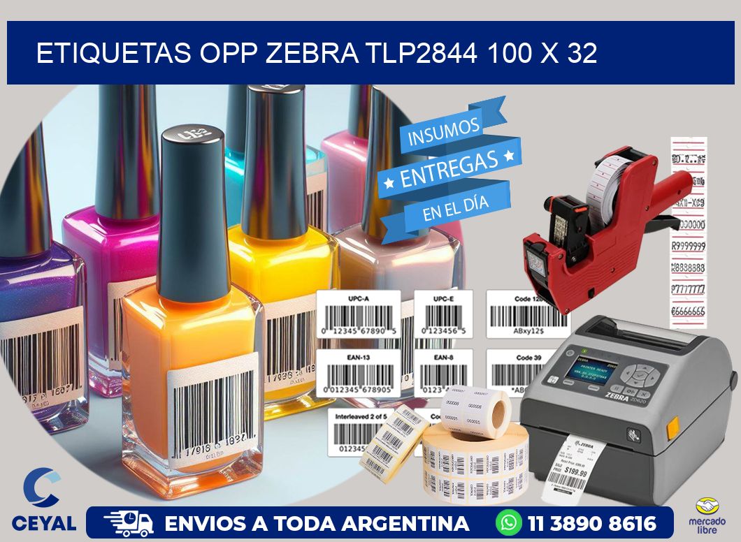 ETIQUETAS OPP ZEBRA TLP2844 100 x 32