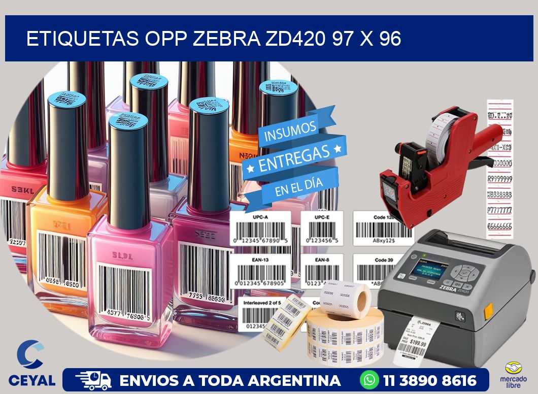 ETIQUETAS OPP ZEBRA ZD420 97 x 96