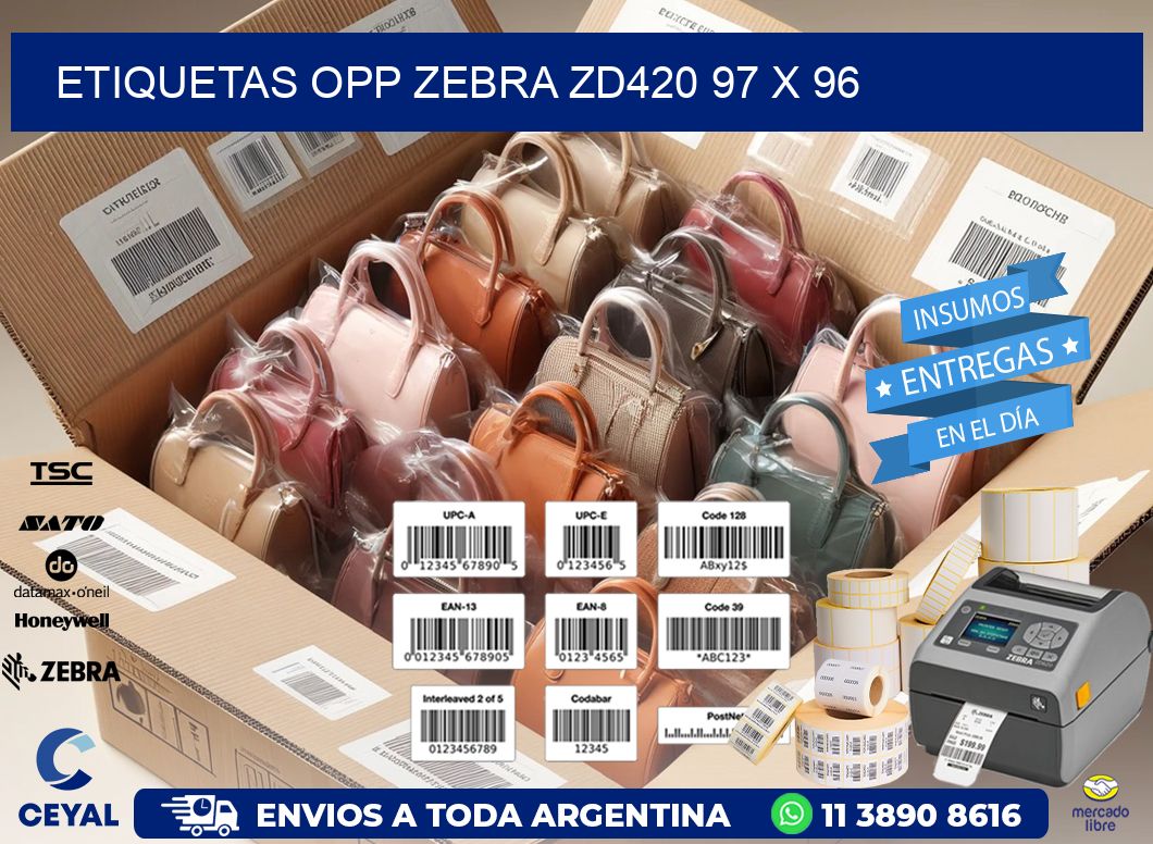 ETIQUETAS OPP ZEBRA ZD420 97 x 96