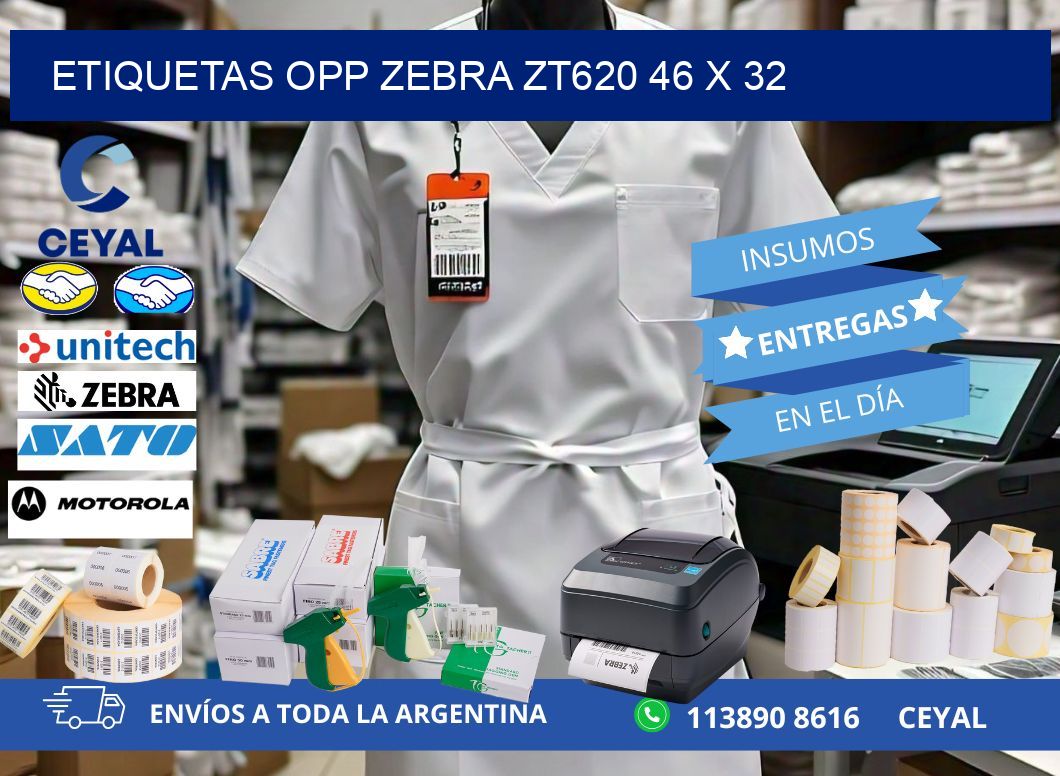 ETIQUETAS OPP ZEBRA ZT620 46 x 32