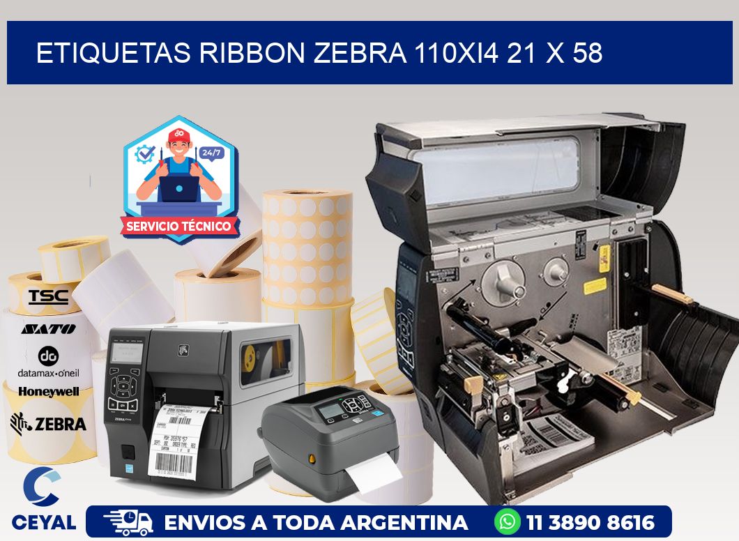 ETIQUETAS RIBBON Zebra 110Xi4 21 x 58