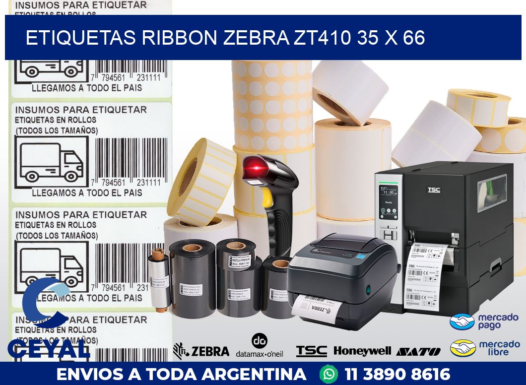 ETIQUETAS RIBBON Zebra ZT410 35 x 66