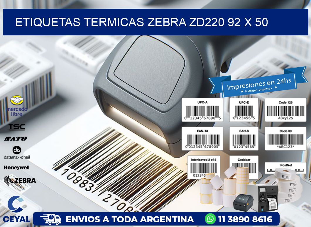 ETIQUETAS TERMICAS ZEBRA ZD220 92 x 50