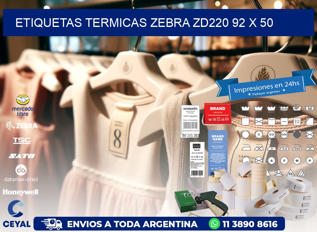 ETIQUETAS TERMICAS ZEBRA ZD220 92 x 50