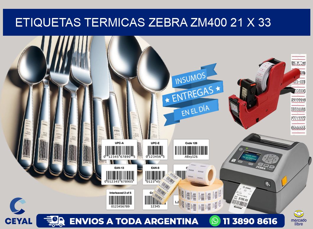 ETIQUETAS TERMICAS ZEBRA ZM400 21 x 33