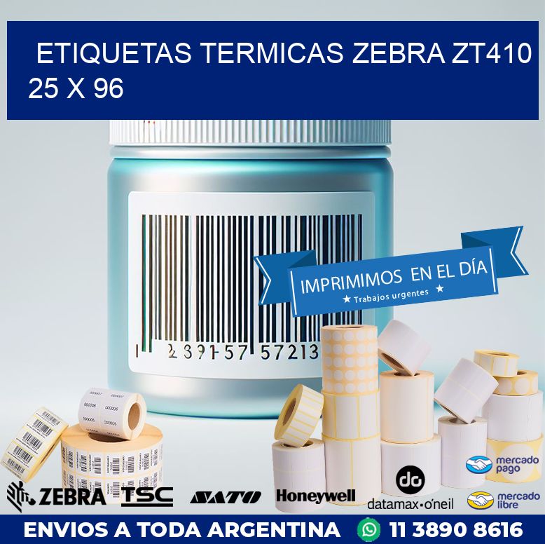 ETIQUETAS TERMICAS ZEBRA ZT410 25 x 96