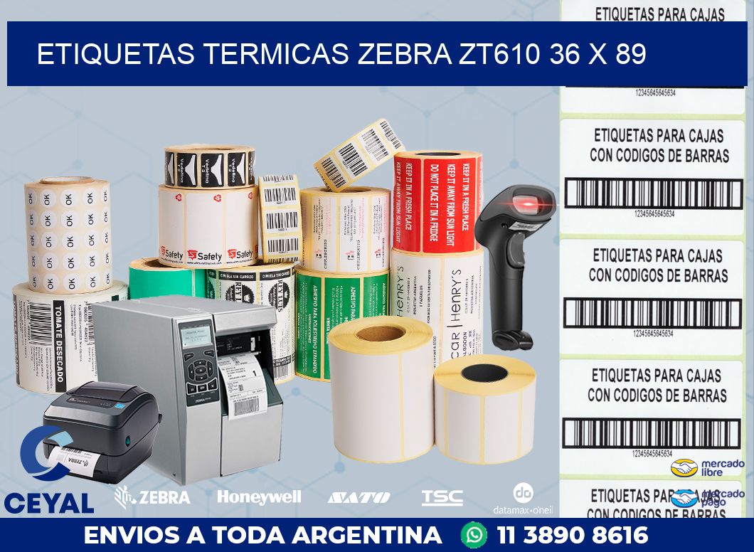 ETIQUETAS TERMICAS ZEBRA ZT610 36 x 89