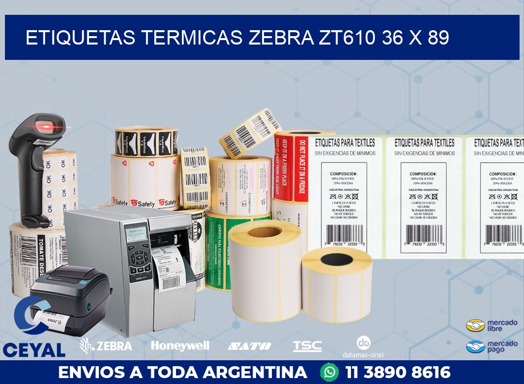 ETIQUETAS TERMICAS ZEBRA ZT610 36 x 89