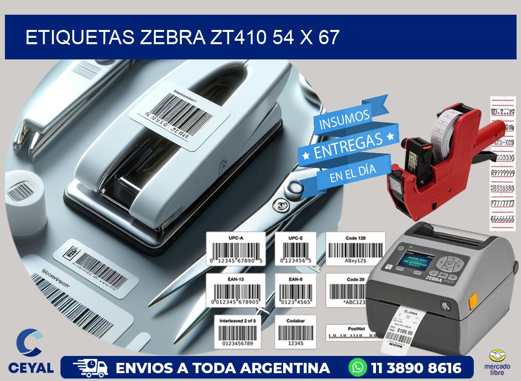 ETIQUETAS Zebra ZT410 54 x 67
