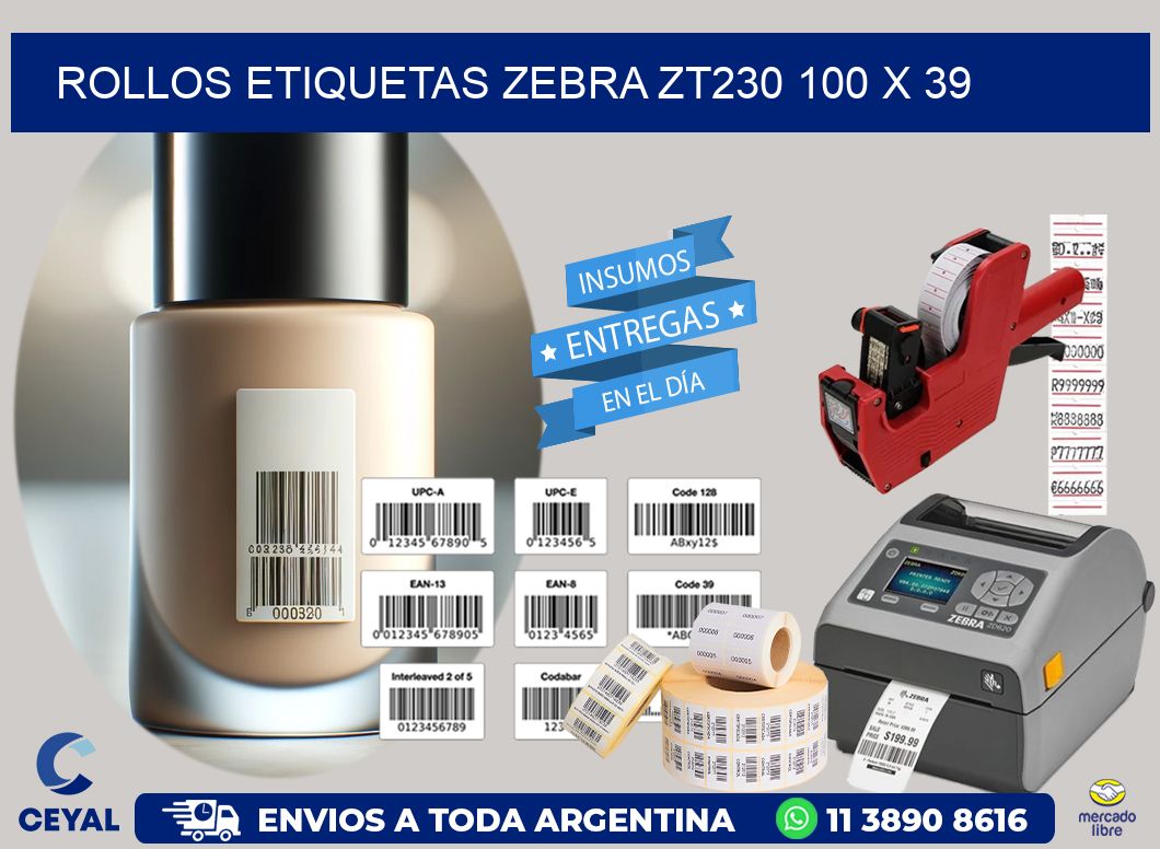 ROLLOS ETIQUETAS Zebra ZT230 100 x 39