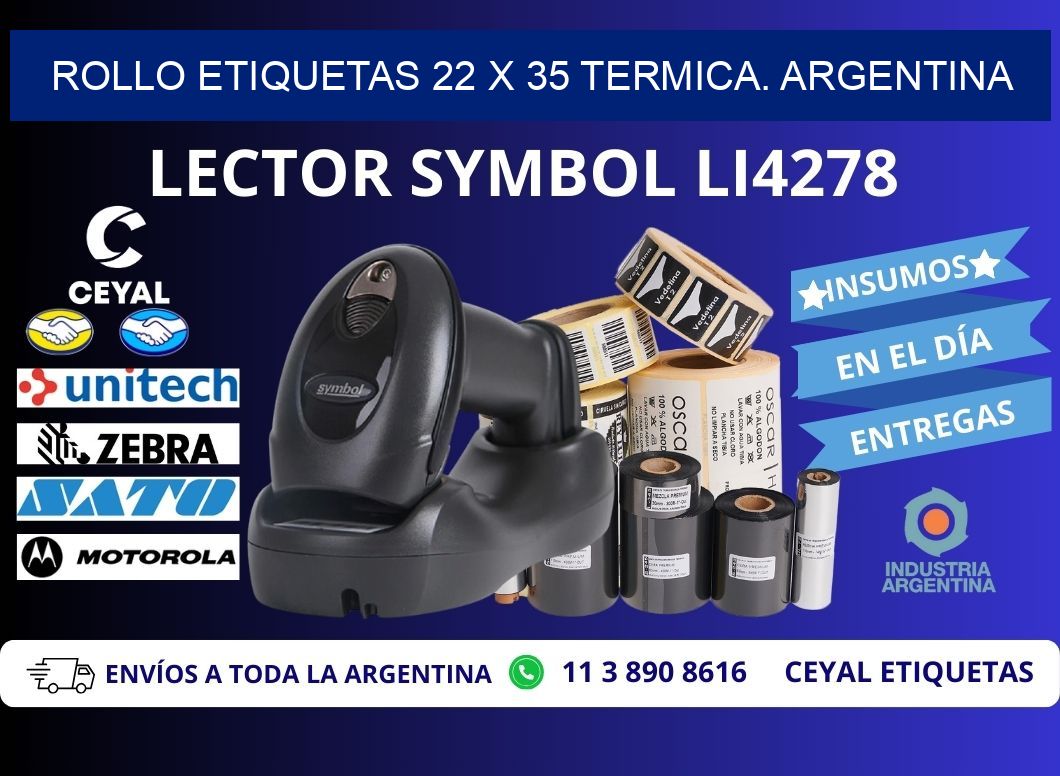 Rollo etiquetas 22 x 35 termica. Argentina